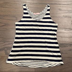 LOFT Navy Striped Sunwashed Tank - Size S